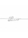 Bracelet mot love strass en argent 925