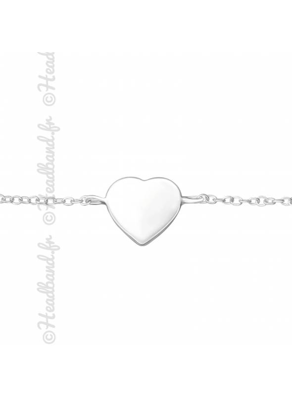 Bracelet empiècement coeur en argent 925