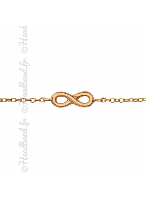 Bracelet signe infini plaqué or rose