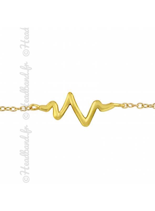 Bracelet heartbeat plaqué or