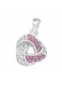 Pendentif triangle cristaux rose et blanc en argent 925