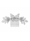 Peigne mariage papillon glitter argenté