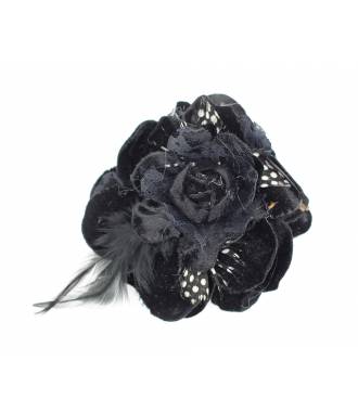 Bibi mariage plumes avec pince noir