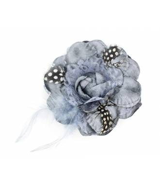 Bibi mariage plumes avec pince gris