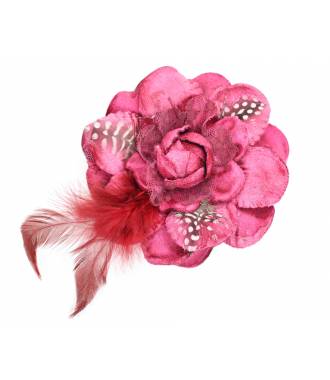 Bibi mariage plumes avec pince bordeaux