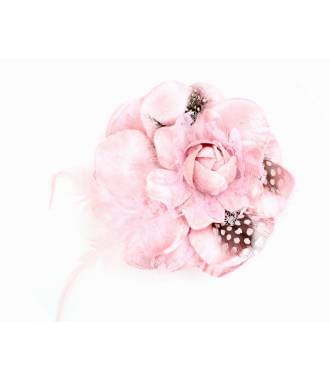 Bibi mariage plumes avec pince rose