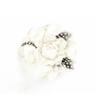 Bibi mariage plumes avec pince crème