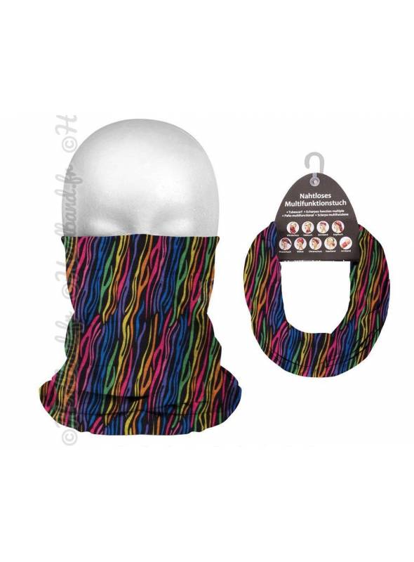 Headband tube femme rayé multicolore