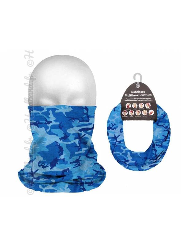 Bandeau multifonction homme camouflage bleu