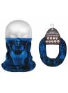 Headband tube homme crâne néon bleu