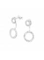 Boucles puces ear jacket strass en argent