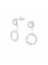 Boucles puces ear jacket strass en argent