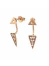 Clous d'oreilles triangle ear jacket plaqué or rose