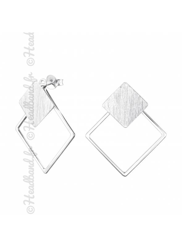 Boucles puces carré inversé en argent