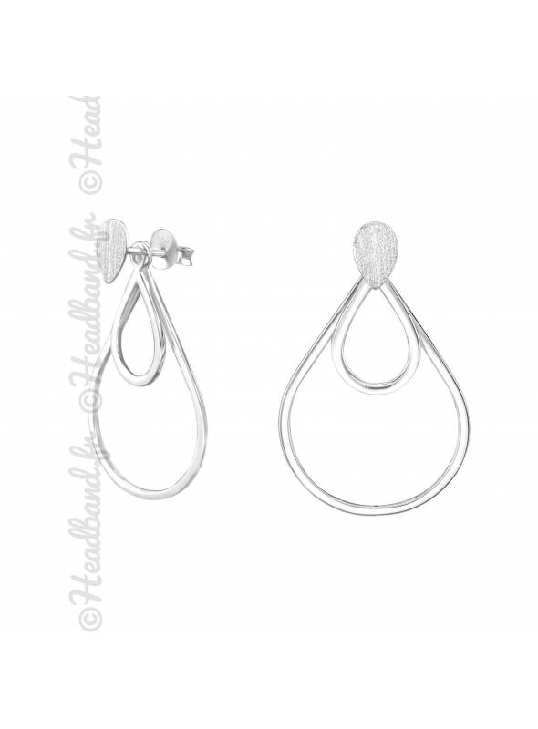 Boucles puces goutte double en argent