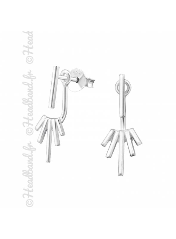 Clous d'oreilles tiges inversées en argent