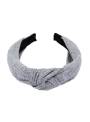 Serre-tête turban côtelé gris clair