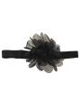 Bandeau fleur 9 cm en mousseline noir