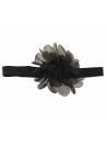 Bandeau fleur 9 cm en mousseline noir