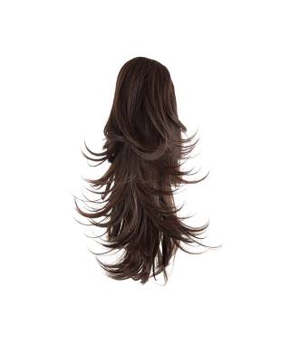 Postiche ponytail réversible pince crabe - Châtain chocolat