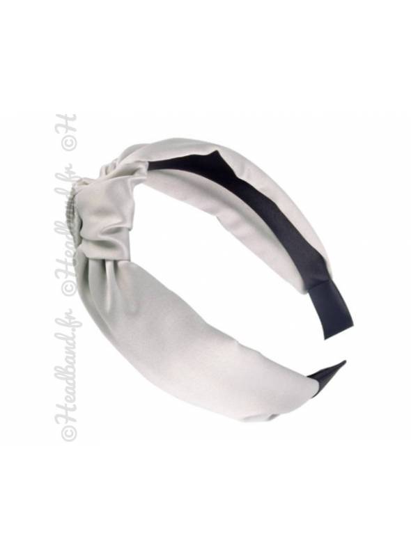 Serre-tête effet noeud satin gris