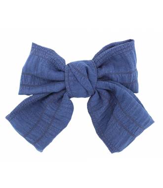 Barrette cheveux noeud bleu marine