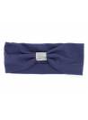Bandeau large avec boucle cristaux bleu