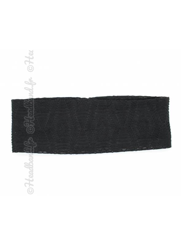 Bandeau large effet macramé noir