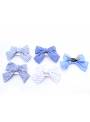 Barrette bow petits pois blanc