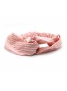 Headband croisé rayé rose clair
