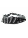 Headband croisé rayé noir