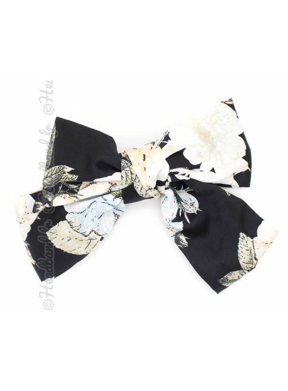 Maxi-pince noeud fleur noir