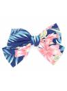 Barrette noeud palmier bleu