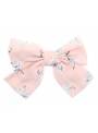 Grande barrette noeud fleuri rose