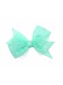 Pince clip noeud paillettes fille vert