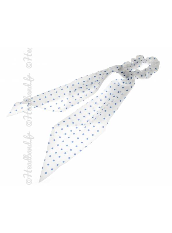 Chouchou ruban polka dot bleu ciel
