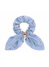 Chouchou petites fleurs bleu ciel