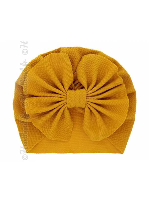 Turban Bonnet Jaune Enfant Noeud Turban Bonnet Jaune Enfant Noeud