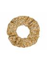 Chouchou motif feuillage moutarde