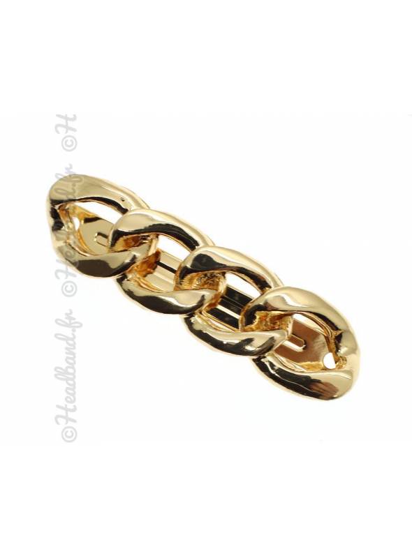 Barrette chaîne métal dorée