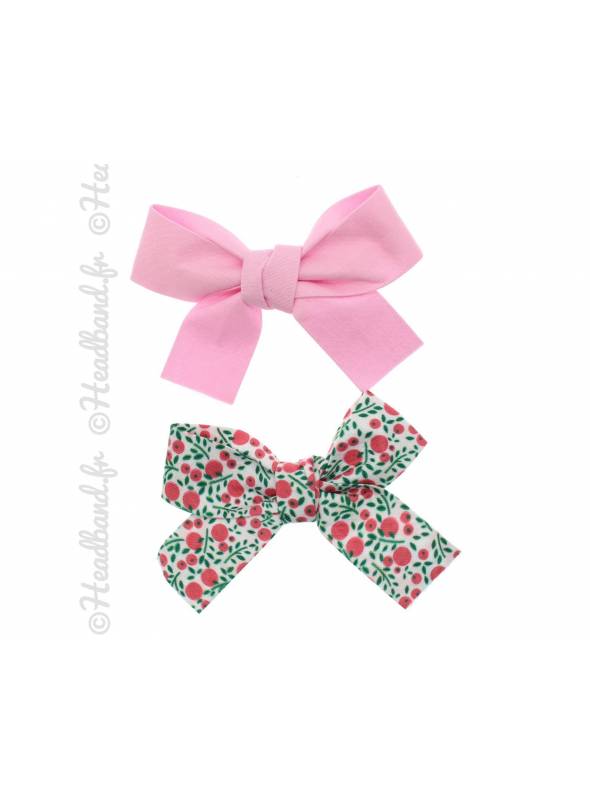 Lot de 2 pince noeud liberty rose