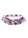 Bandeau satin fille papillon rose