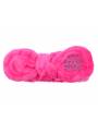 Bandeau maquillage soin fushia en peluche