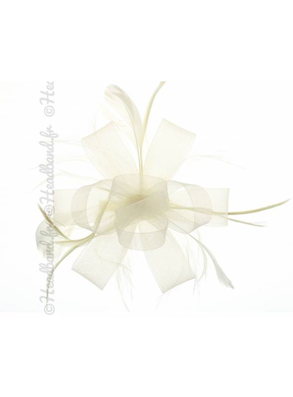 Barrette bibi tulle crème porté