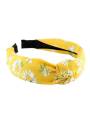 Serre-tête turban fleuri jaune