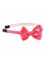 Serre-tête fille motif noeud fushia