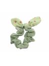 Chouchou fille noeud coeur vert