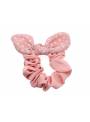 Chouchou fille noeud rose pastel