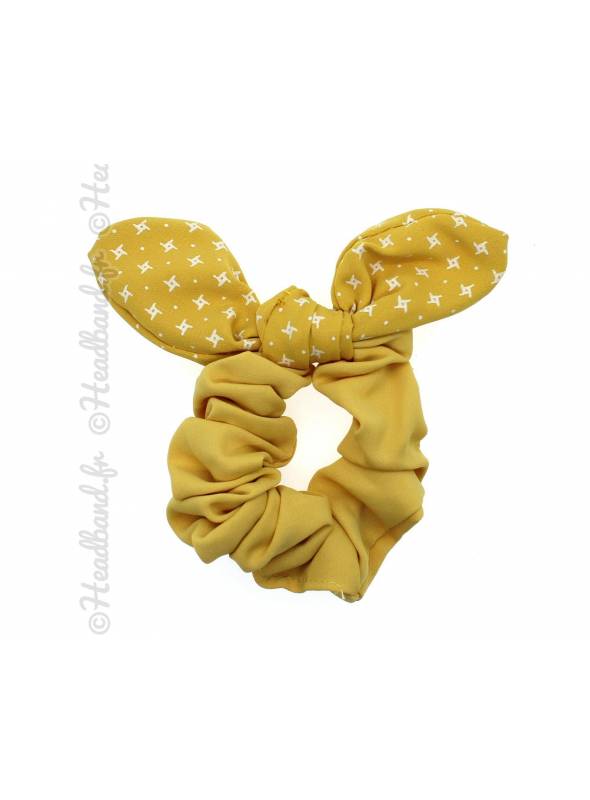 Chouchou fille noeud jaune pastel