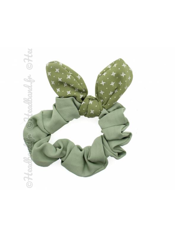 Chouchou fille noeud vert pastel